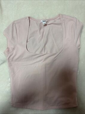 Garage Dusty Pink Square Scoop Short Sleeve Tee